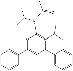 3-Isopropyl-2-[isopropyl(acetyl)amino]-4,6-diphenyl-4H-1,3-oxazin-3-ium