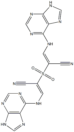 2,2'-Sulfonylbis[(E)-3-(9H-purin-6-yl)aminopropenenitrile],,结构式