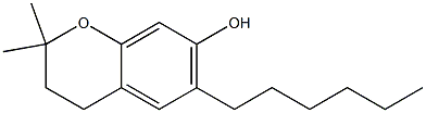 2,2-Dimethyl-6-hexyl-3,4-dihydro-2H-1-benzopyran-7-ol Struktur