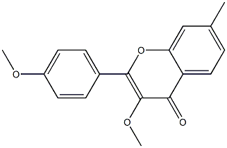 2-(4-メトキシフェニル)-7-メチル-3-メトキシ-4H-1-ベンゾピラン-4-オン 化学構造式