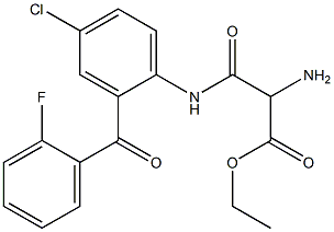 2-Amino-3-[4-chloro-2-(2-fluorobenzoyl)anilino]-3-oxopropionic acid ethyl ester Struktur