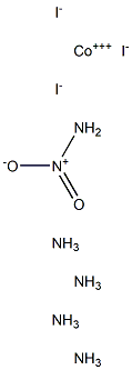 ニトロペンタアンミンコバルト(III)ヨージド 化学構造式