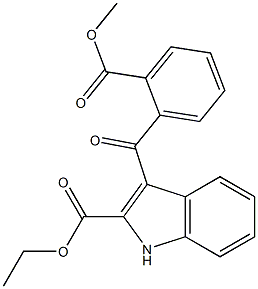3-[2-(Methoxycarbonyl)benzoyl]-1H-indole-2-carboxylic acid ethyl ester 结构式