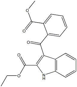 3-[2-(Methoxycarbonyl)benzoyl]-1H-indole-2-carboxylic acid ethyl ester,,结构式