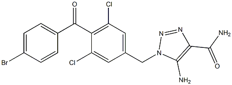 5-Amino-1-[4-(4-bromobenzoyl)-3,5-dichlorobenzyl]-1H-1,2,3-triazole-4-carboxamide Structure