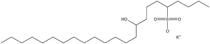 9-Hydroxytricosane-5-sulfonic acid potassium salt Structure
