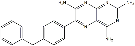 6-[4-Benzylphenyl]-2,4,7-pteridinetriamine Struktur