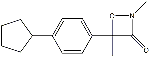 2,4-Dimethyl-4-(4-cyclopentylphenyl)-1,2-oxazetidin-3-one Struktur