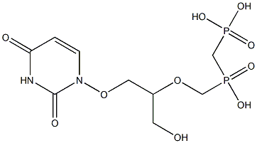 1-[2-[[Hydroxy(phosphonomethyl)phosphinyl]methoxy]-3-hydroxypropoxy]uracil Structure