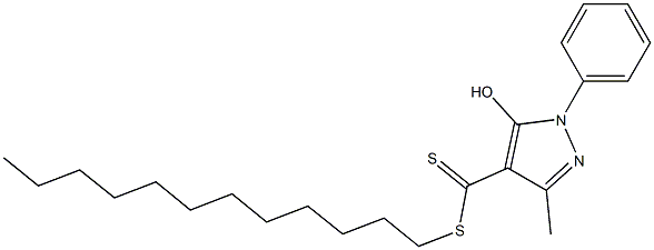 1-Phenyl-3-methyl-5-hydroxy-1H-pyrazole-4-dithiocarboxylic acid dodecyl ester Struktur