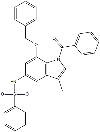 1-Benzoyl-7-benzyloxy-3-methyl-5-phenylsulfonylamino-1H-indole Structure