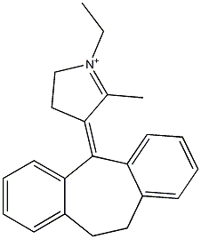 1-Ethyl-3-(10,11-dihydro-5H-dibenzo[a,d]cyclohepten-5-ylidene)-2-methyl-1-pyrroline-1-ium 结构式