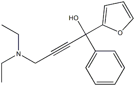 4-(ジエチルアミノ)-1-(2-フリル)-1-フェニル-2-ブチン-1-オール 化学構造式