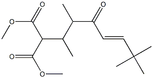 2-[(4E)-1,2,6,6-テトラメチル-3-オキソ-4-ヘプテニル]プロパン二酸ジメチル 化学構造式