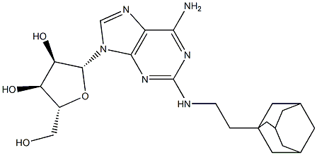 2-[2-(アダマンタン-1-イル)エチルアミノ]アデノシン 化学構造式