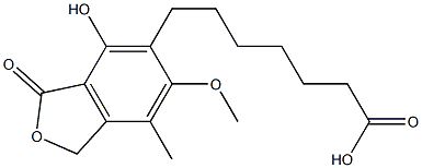 5-(6-Carboxyhexyl)-1,3-dihydro-4-hydroxy-6-methoxy-7-methylisobenzofuran-3-one Struktur