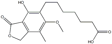 5-(6-Carboxyhexyl)-1,3-dihydro-4-hydroxy-6-methoxy-7-methylisobenzofuran-3-one 结构式