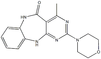 2-モルホリノ-4-メチル-11H-ピリミド[4,5-b][1,5]ベンゾジアゼピン-5(6H)-オン 化学構造式