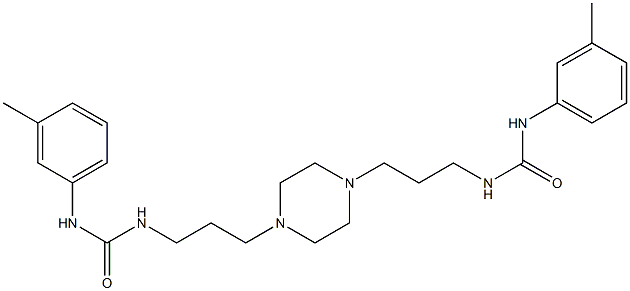 1,4-Bis[3-[3-(m-tolyl)ureido]propyl]piperazine Struktur