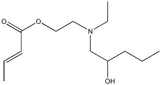 クロトン酸2-[N-エチル-N-(2-ヒドロキシペンチル)アミノ]エチル 化学構造式