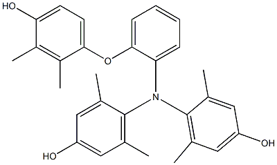 N,N-Bis(4-hydroxy-2,6-dimethylphenyl)-2-(4-hydroxy-2,3-dimethylphenoxy)benzenamine Struktur