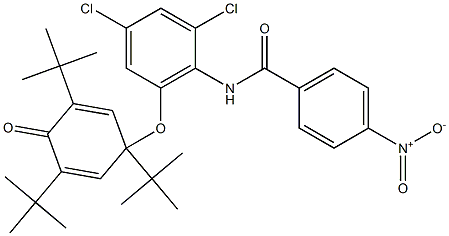 N-[2,4-Dichloro-6-[(1,3,5-tri-tert-butyl-4-oxo-2,5-cyclohexadien-1-yl)oxy]phenyl]-4-nitrobenzamide 结构式