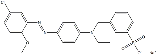 3-[N-Ethyl-N-[4-[(5-chloro-2-methoxyphenyl)azo]phenyl]aminomethyl]benzenesulfonic acid sodium salt Structure