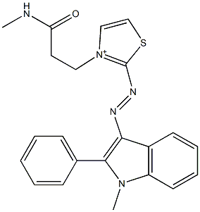  3-[3-(Methylamino)-3-oxopropyl]-2-[(1-methyl-2-phenyl-1H-indol-3-yl)azo]thiazolium