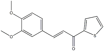 (E)-3-(3,4-ジメトキシフェニル)-1-(2-チエニル)-2-プロペン-1-オン 化学構造式