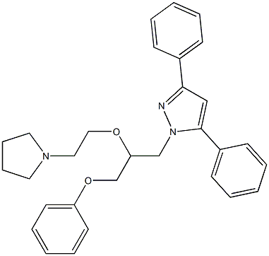 1-[3-Phenoxy-2-[2-(pyrrolidin-1-yl)ethoxy]propyl]-3,5-diphenyl-1H-pyrazole 结构式
