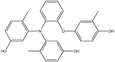 N,N-Bis(3-hydroxy-6-methylphenyl)-2-(4-hydroxy-3-methylphenoxy)benzenamine 结构式