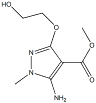 5-Amino-3-(2-hydroxyethoxy)-1-methyl-1H-pyrazole-4-carboxylic acid methyl ester,,结构式