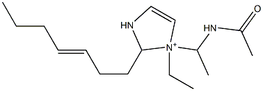 1-[1-(Acetylamino)ethyl]-1-ethyl-2-(3-heptenyl)-4-imidazoline-1-ium Structure