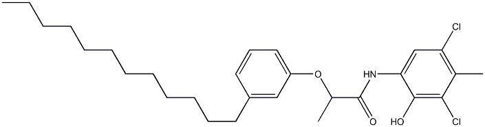 2-[2-(3-Dodecylphenoxy)propanoylamino]-4,6-dichloro-5-methylphenol