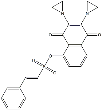 2,3-Bis(1-aziridinyl)-5-[2-phenylethenylsulfonyloxy]-1,4-naphthoquinone Struktur