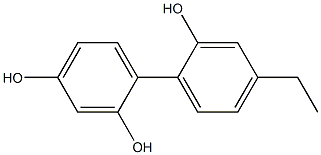 4'-エチル-1,1'-ビフェニル-2,2',4-トリオール 化学構造式