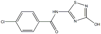 N-(3-ヒドロキシ-1,2,4-チアジアゾール-5-イル)-4-クロロベンズアミド 化学構造式