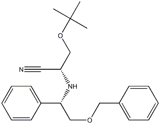 (R)-3-(tert-ブチルオキシ)-2-[[(S)-2-(ベンジルオキシ)-1-フェニルエチル]アミノ]プロパンニトリル 化学構造式