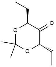 (4S,6S)-2,2-ジメチル-4,6-ジエチル-1,3-ジオキサン-5-オン 化学構造式