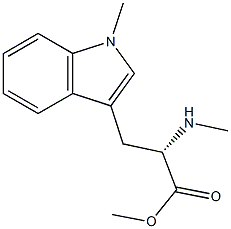 (2S)-2-(Methylamino)-3-(1-methyl-1H-indole-3-yl)propionic acid methyl ester,,结构式