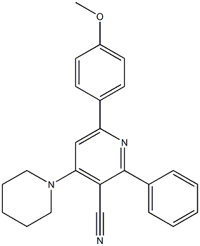 2-Phenyl-4-piperidino-6-(4-methoxyphenyl)pyridine-3-carbonitrile 结构式