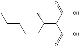 (-)-2-[(S)-1-Methylhexyl]malonic acid,,结构式