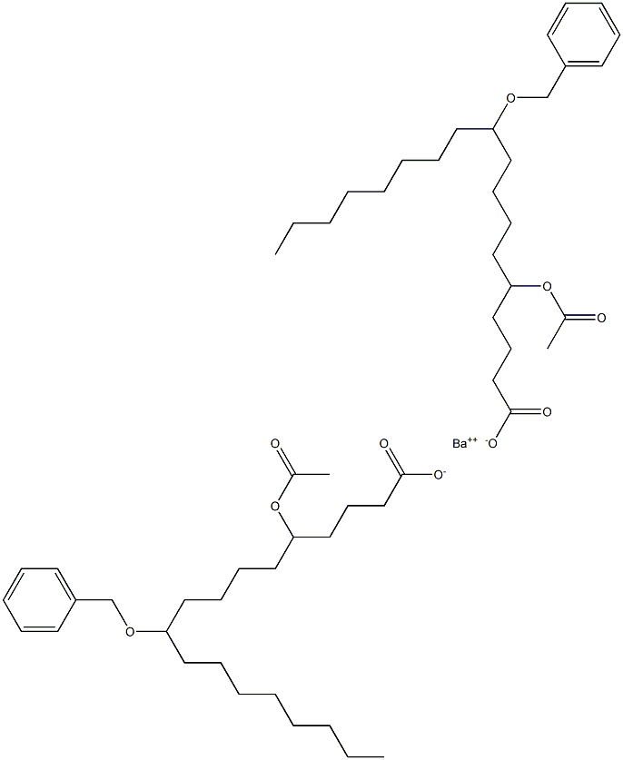 Bis(10-benzyloxy-5-acetyloxystearic acid)barium salt Structure