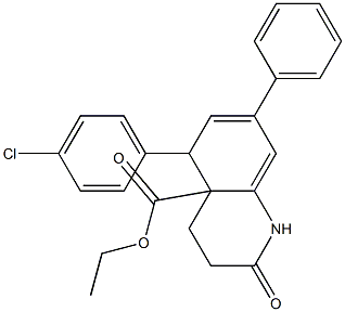 5-(4-Chlorophenyl)-2-oxo-7-phenyl-1,2,3,4,4a,5-hexahydroquinoline-4a-carboxylic acid ethyl ester Struktur