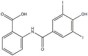 2-[N-(3,5-Diiodo-4-hydroxybenzoyl)amino]benzoic acid Structure