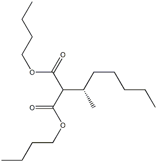 (+)-2-[(S)-1-メチルヘキシル]マロン酸ジブチル 化学構造式