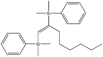1,2-Bis[phenyldimethylsilyl]-1-octene,,结构式