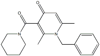 1-Benzyl-2,6-dimethyl-3-piperidinocarbonyl-4(1H)-pyridone Structure