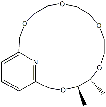 [4R,5R,(-)]-4,5-Dimethyl-3,6,9,12,15-pentaoxa-21-azabicyclo[15.3.1]henicosa-1(21),17,19-triene,,结构式