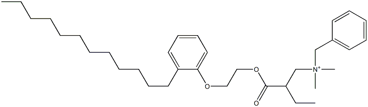 N,N-Dimethyl-N-benzyl-N-[2-[[2-(2-dodecylphenyloxy)ethyl]oxycarbonyl]butyl]aminium Struktur